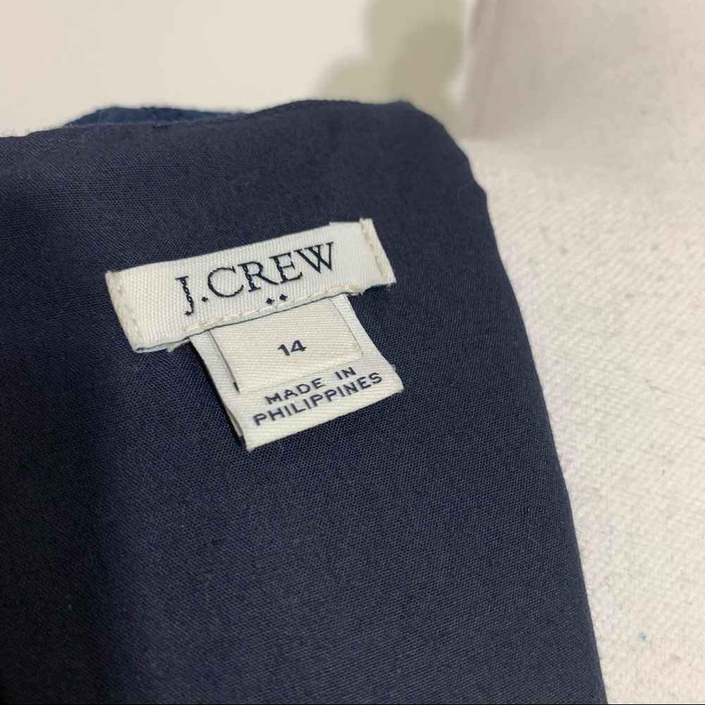 J Crew Long Sleeve Navy Eyelette Party Dress H8471 - Picture 8 of 11